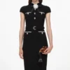 Black Wool Crepe Midi Dress Black Wool Crepe Midi Dress