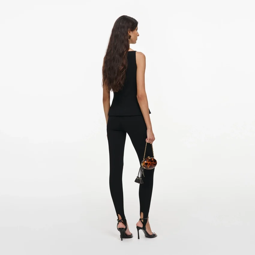 Black Wool Crepe Top Black Wool Crepe Top