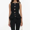 Black Wool Crepe Top Black Wool Crepe Top
