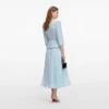 Blue 3D Flower Chiffon Midi Dress Blue 3D Flower Chiffon Midi Dress