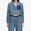 Blue Barrel Leg Jeans