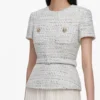 Blue Boucle Chiffon Midi Dress Blue Boucle Chiffon Midi Dress