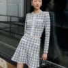 Blue Check Knit Cardigan Blue Check Knit Cardigan