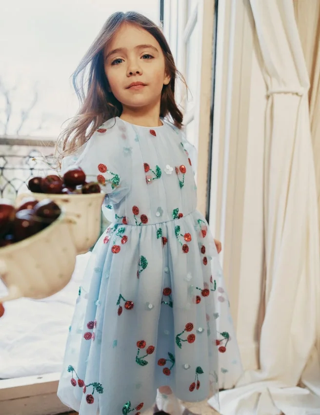 Blue Cherry Sequin Mesh Dress Blue Cherry Sequin Mesh Dress