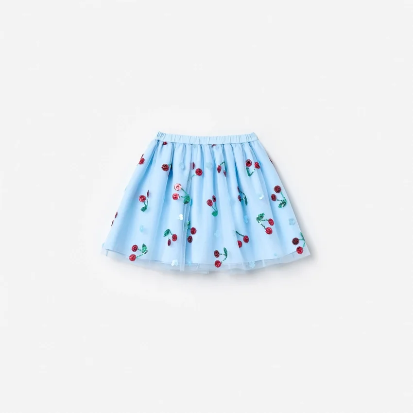 Blue Cherry Sequin Mesh Skirt Blue Cherry Sequin Mesh Skirt