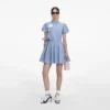 Blue Cotton Drape Mini Dress Blue Cotton Drape Mini Dress