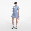 Blue Cotton Drape Mini Dress Blue Cotton Drape Mini Dress