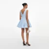 Blue Cotton Embroidered Mini Dress Blue Cotton Embroidered Mini Dress