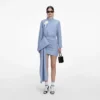 Blue Cotton Tie Side Mini Dress Blue Cotton Tie Side Mini Dress