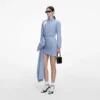 Blue Cotton Tie Side Mini Dress Blue Cotton Tie Side Mini Dress