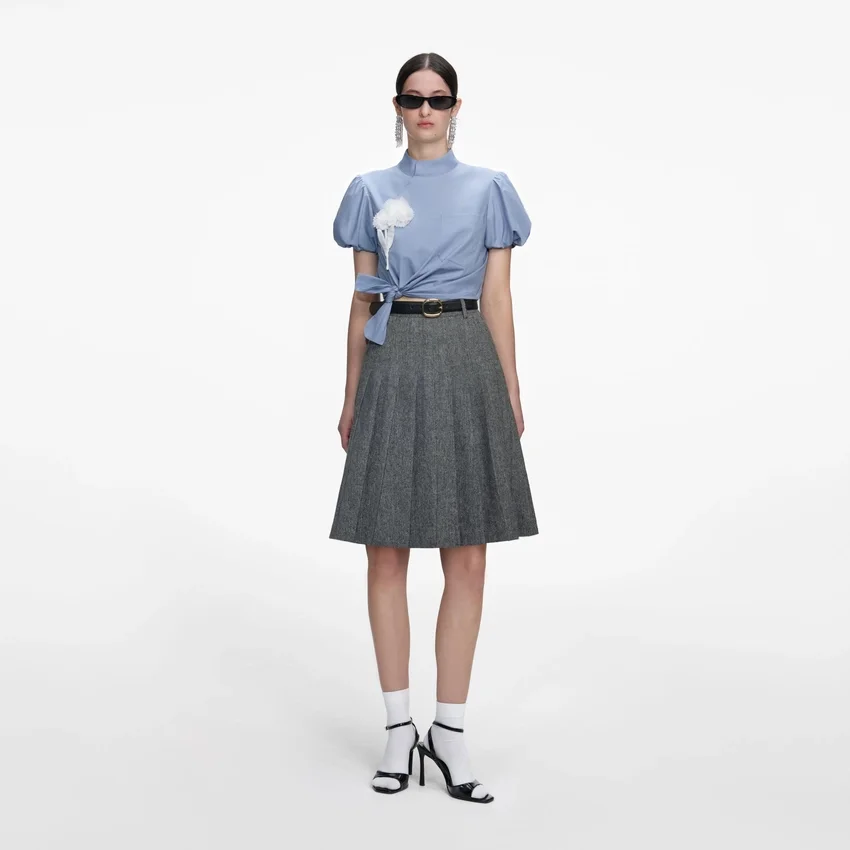 Blue Cotton Tie Side Top Blue Cotton Tie Side Top