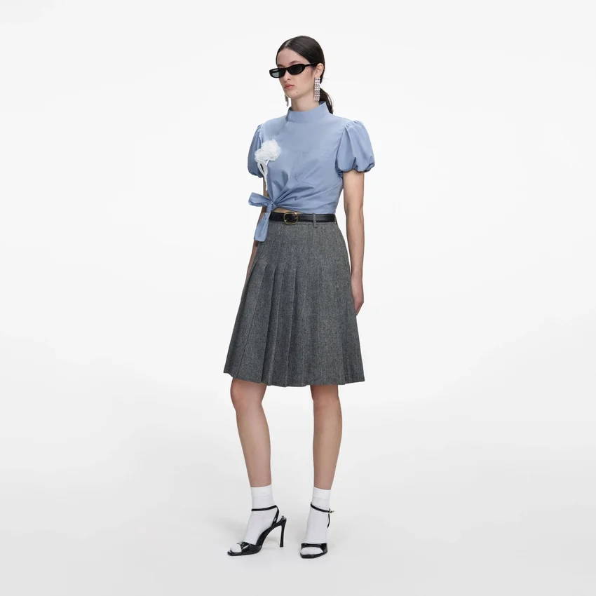 Blue Cotton Tie Side Top Blue Cotton Tie Side Top