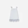 Blue Crepe Flower Dress Blue Crepe Flower Dress