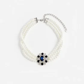 Blue Crystal Pearl Choker