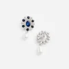 Blue Crystal Pearl Droplet Earring