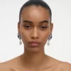 Blue Crystal Pearl Droplet Earring