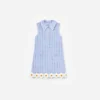 Blue Daisy Trim Pointelle Knitted Dress Blue Daisy Trim Pointelle Knitted Dress