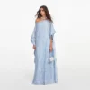 Blue Embellished Lace Kaftan Blue Embellished Lace Kaftan