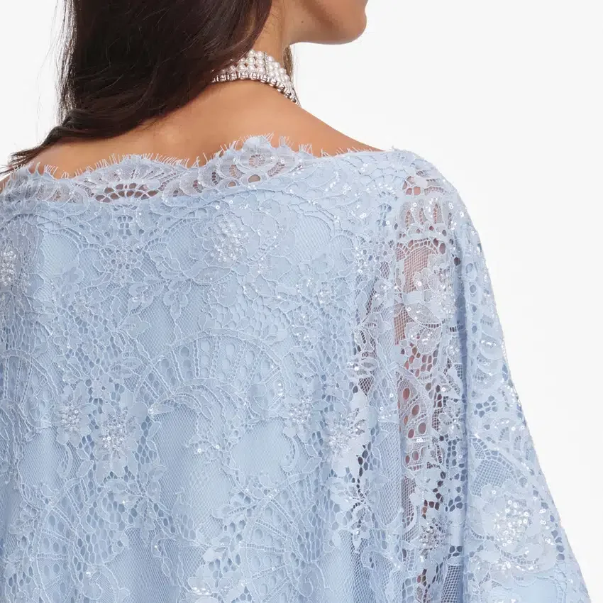 Blue Embellished Lace Kaftan Blue Embellished Lace Kaftan