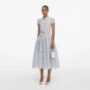 Blue Floral Lace Midi Dress