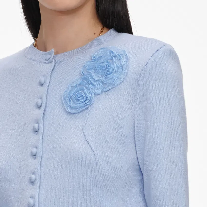 Blue Flower Knit Cardigan Blue Flower Knit Cardigan