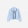 Blue Frill Trim Cardigan Blue Frill Trim Cardigan