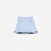 Blue Frill Trim Knit Skirt Blue Frill Trim Knit Skirt