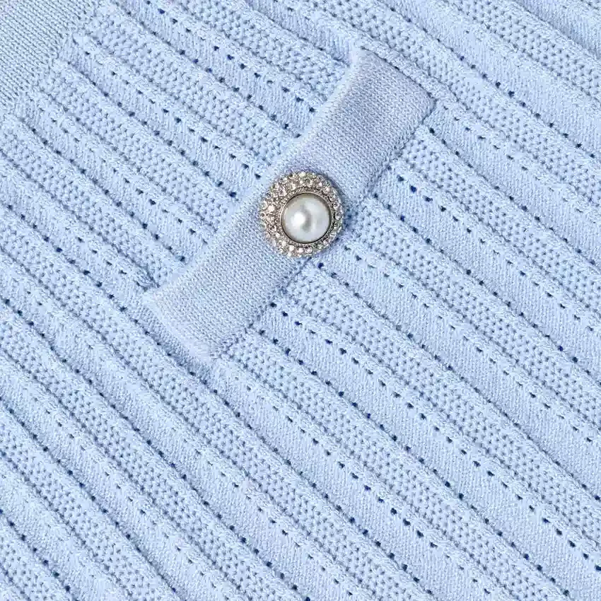 Blue Frill Trim Knit Skirt Blue Frill Trim Knit Skirt