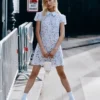 Blue Guipure Lace Mini Dress Blue Guipure Lace Mini Dress