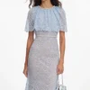 Blue Lace Cape Midi Dress Blue Lace Cape Midi Dress