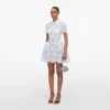Blue Lace Flared Mini Dress Blue Lace Flared Mini Dress