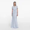 Blue Lace Satin Maxi Dress Blue Lace Satin Maxi Dress