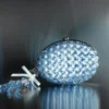 Blue Oval Crystal Chain Clutch Bag Blue Oval Crystal Chain Clutch Bag