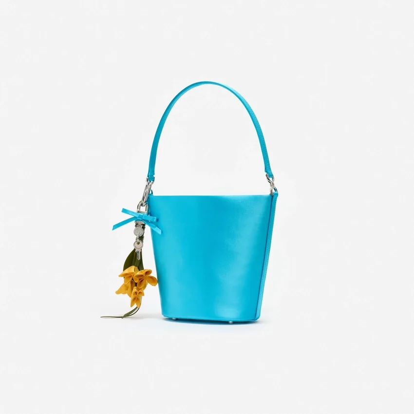 Blue Satin Bucket Bag Blue Satin Bucket Bag