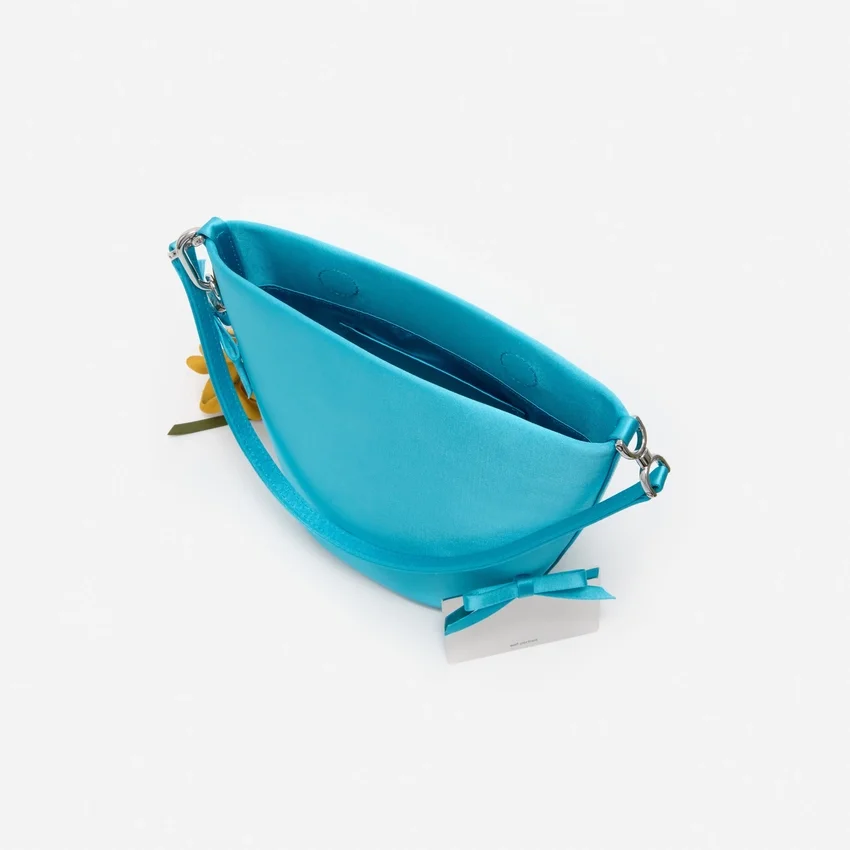 Blue Satin Bucket Bag Blue Satin Bucket Bag