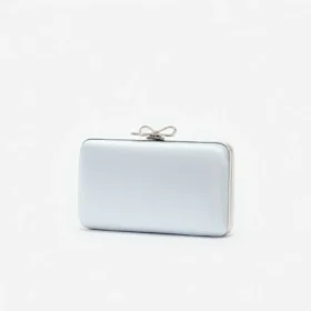 Blue Satin Clutch Bag