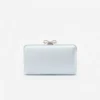 Blue Satin Clutch Bag