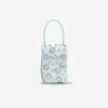 Blue Satin Crystal Mini Bow Bag