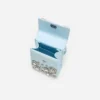 Blue Satin Crystal Mini Bow Bag