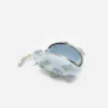 Blue Satin Floral Beaded Oval Clutch Blue Satin Floral Beaded Oval Clutch