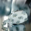 Blue Satin Floral Beaded Oval Clutch Blue Satin Floral Beaded Oval Clutch