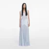 Blue Satin Jersey Maxi Dress Blue Satin Jersey Maxi Dress