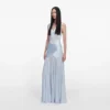 Blue Satin Jersey Maxi Dress Blue Satin Jersey Maxi Dress