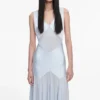 Blue Satin Jersey Maxi Dress Blue Satin Jersey Maxi Dress