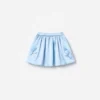 Blue Satin Sequin Flower Skirt Blue Satin Sequin Flower Skirt