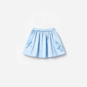 Blue Satin Sequin Flower Skirt
