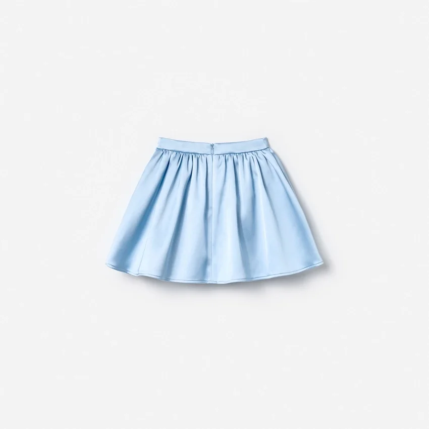 Blue Satin Sequin Flower Skirt Blue Satin Sequin Flower Skirt
