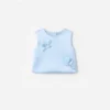 Blue Satin Sequin Flower Top Blue Satin Sequin Flower Top