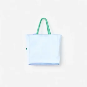 Blue Taffeta 3D Flower Bag