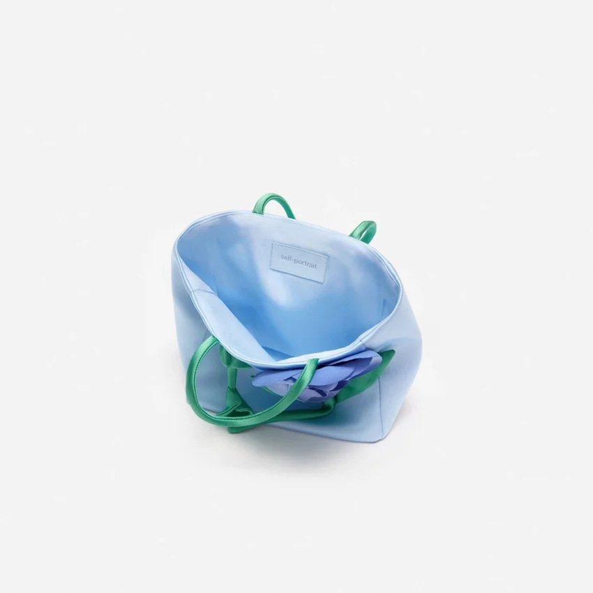 Blue Taffeta 3D Flower Bag Blue Taffeta 3D Flower Bag